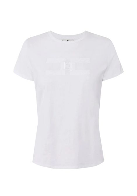 T-shirt ELISABETTA FRANCHI donna MA00756 Bianca manica corta slim logo ricamato ELISABETTA FRANCHI | T-shirt | MA00756270